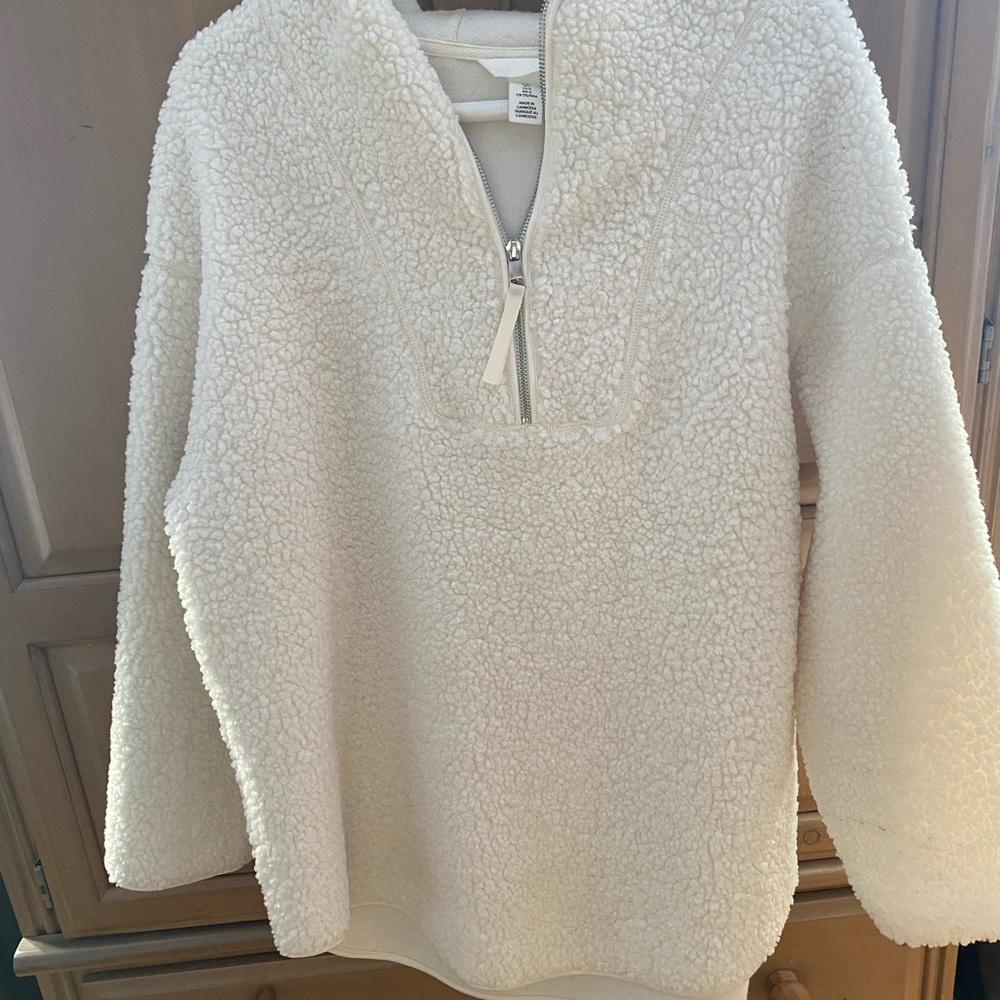 H&M Cream Sherpa Cowl Sweater